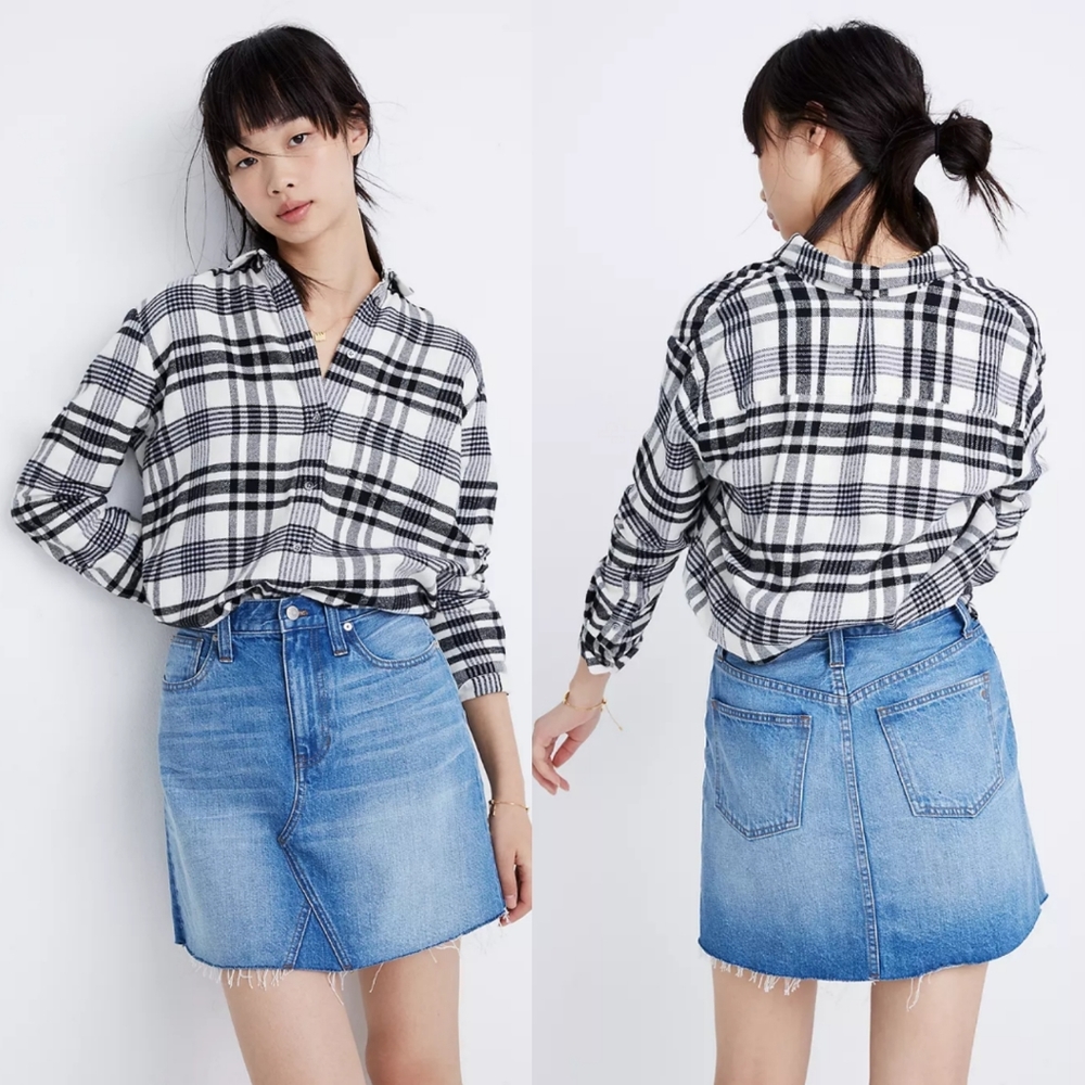 Madewell Rigid Denim A-Line Mini Jean Skirt